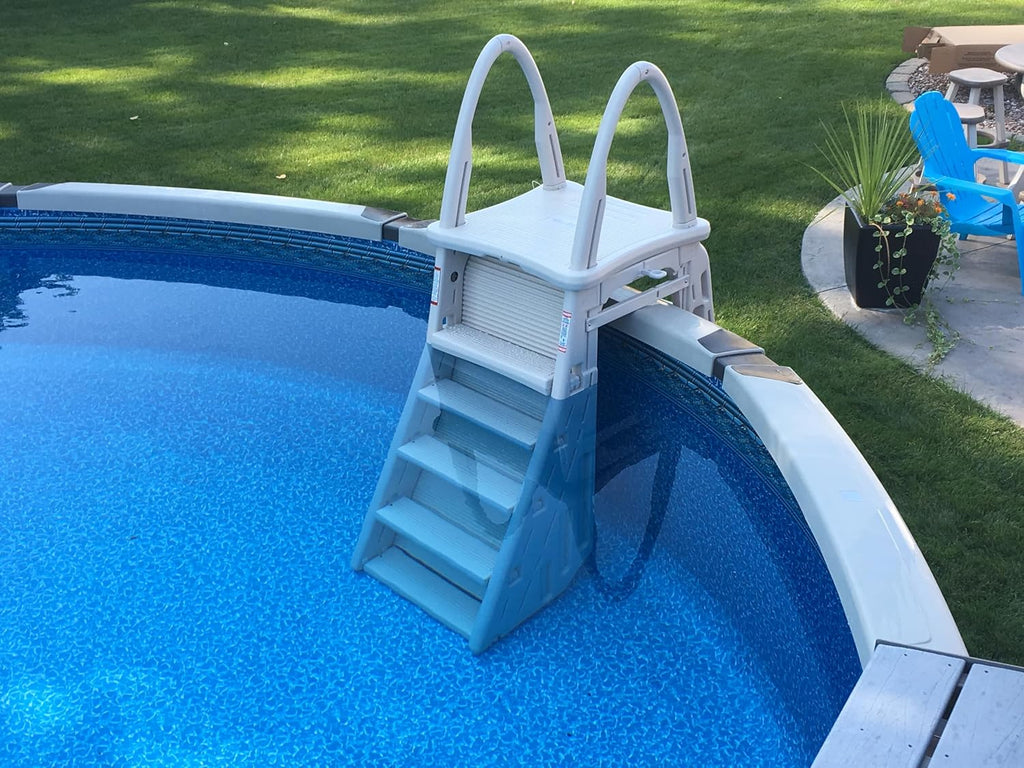 Plastics 7200 Roll Guard fits Above-Ground Pool Heights from 48" to 56" A Frame Safety Ladder for Above Ground