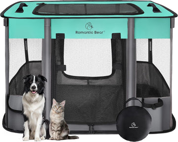 Dog Playpen,Pet Playpen,Foldable Dog Cat Playpens,Portable Exercise Kennel Tent Crate,Water-Resistant Breathable Shade