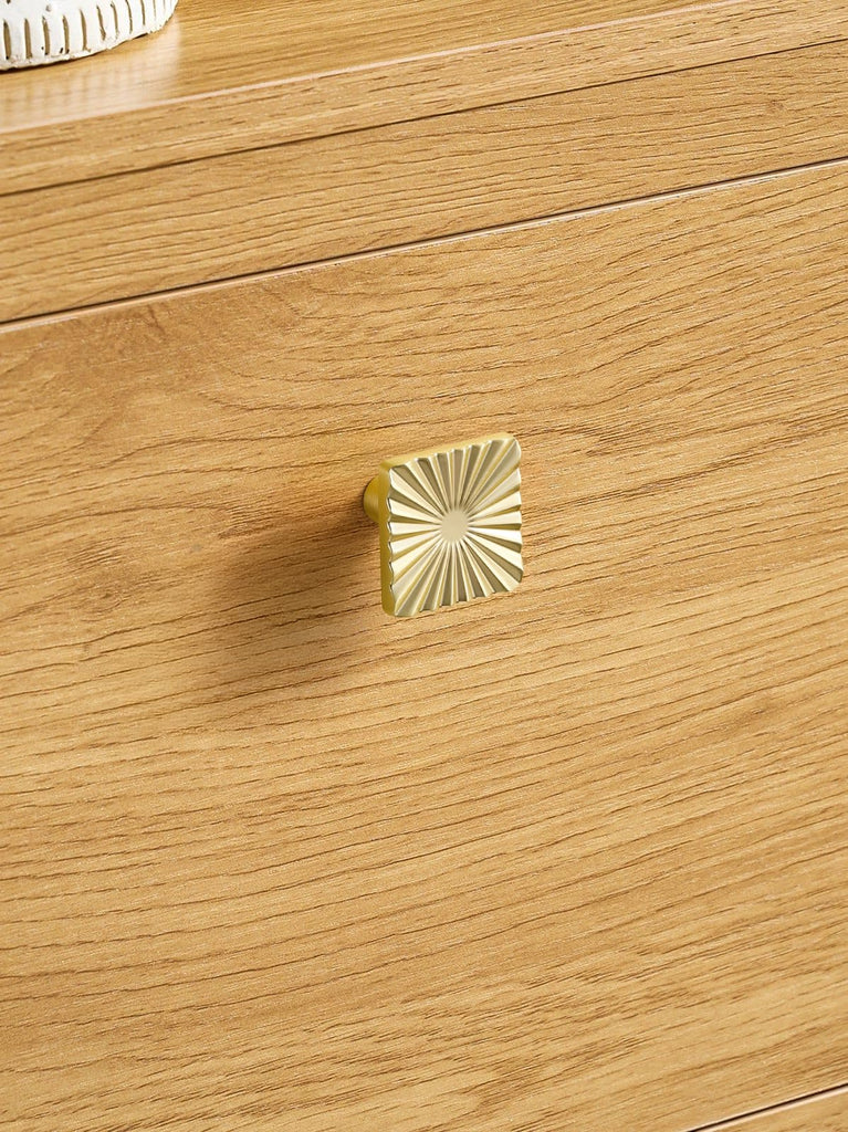 2 Pack Gold Cabinet Knobs Square Brushed Brass Drawer Pulls Bathroom Dresser Handles Hardware Zinc Alloy
