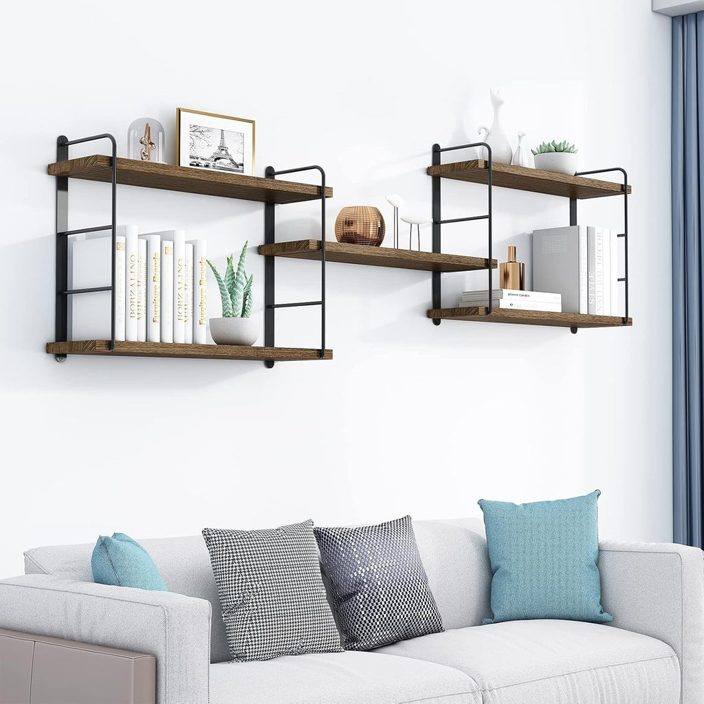 Wall Shelves, Wall Mounted Bookshelves, DIY Floating Shelves for Wall, Wood Hanging Book Shelves for Room, Bedroom