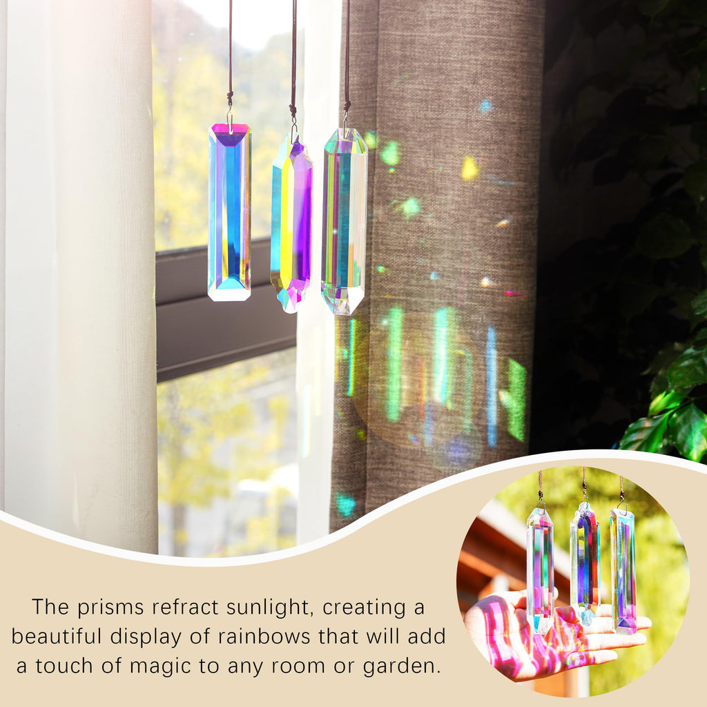 3 Pack Crystal Suncatcher Prism, Window Hanging