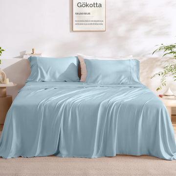 Split King Bamboo Rayon Sheets, Soft Cooling Sheets Stay in Place