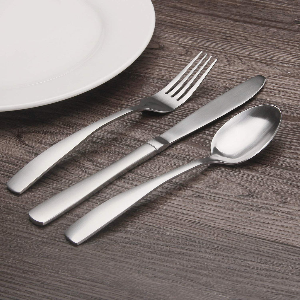 Matte Silverware Set, 20-Piece Stainless Steel Flatware Set, Kitchen Utensil Set Service for 4, Tableware Cutlery Set