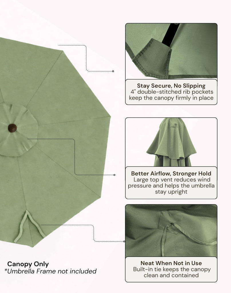 11' 8 Rib Hanging Offset Umbrella Replacement Canopy Only