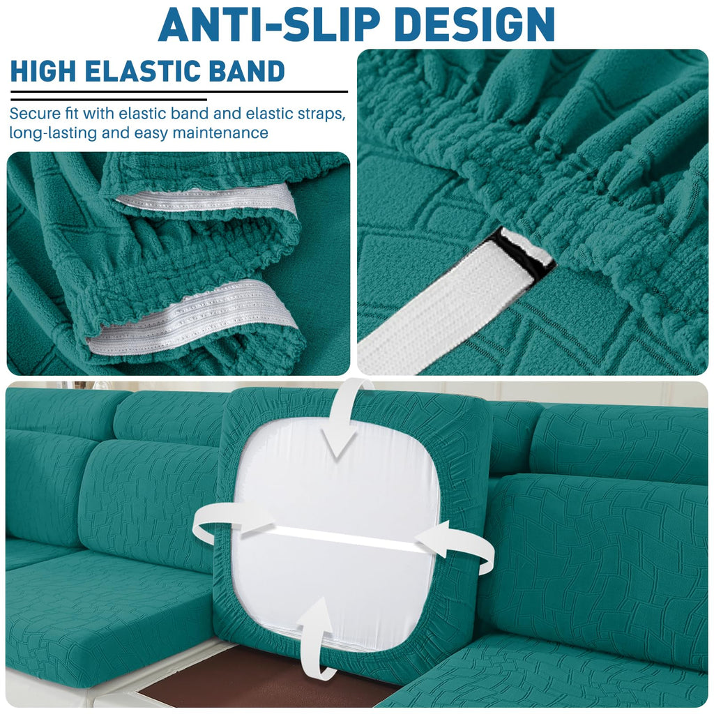 Waterproof Sectional Couch Cover 4 Pieces Stretch Couch Cushion Covers for Sectional Sofa L Shape Seat Slipcovers