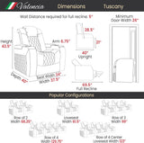 Tuscany Home Theater Seat - Nappa Leather Power Recliner with Cool Gel Memory Foam, USB-C/A Charging, RGB LED Lights