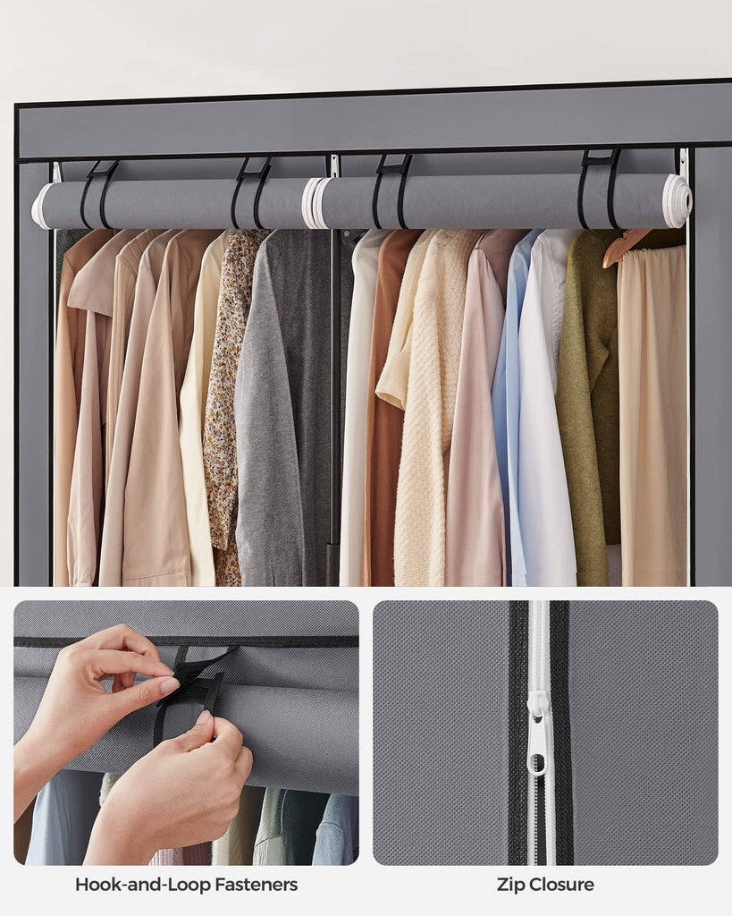 Closet Wardrobe, Clothes Storage, 55.1 x 16.9 x 68.5 Inches