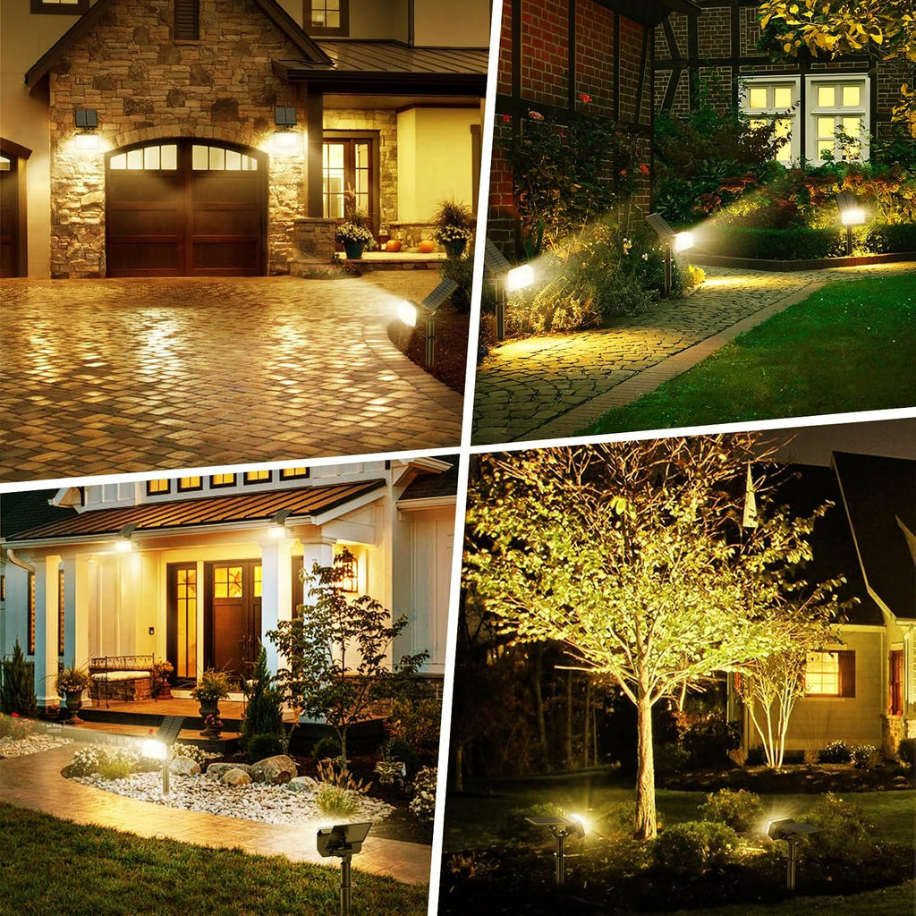 102 LED Solar Spot Lights Outdoor Waterproof IP65, Adjustable Landscape Spotlights, [8 Pack/4 Modes] Auto On/Off