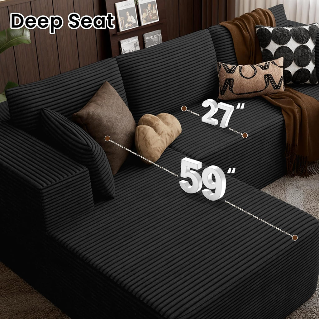 106" Cloud Sectional Boneless Couches for Living Room