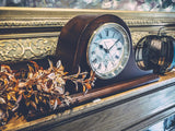 Bulova B1929 Bulova Annette I Chiming Mantel Clock, Model B1929 - Classic Mahogany Finish - Westminster Melody on the Hour - Battery...
