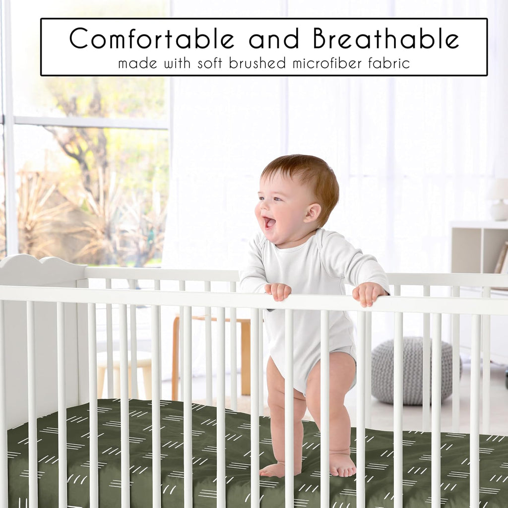 2-Piece Baby Crib Sheets Set (Jungle Safari Animals) for Boys or Girls, Infant Nursery, Toddler Room - Standard Size