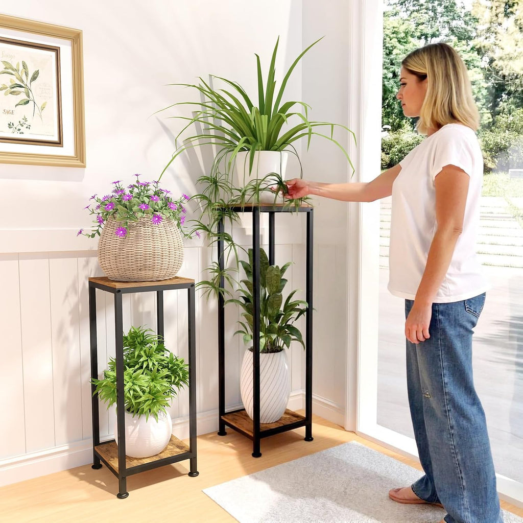Plant Stand Indoor, 41'' Extra Tall Wood Plant Stands Heavy Duty Pedestal Stand for Indoor Outdoor, Modern Corner