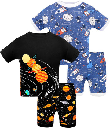 Boys Short Sleeve Piece 100% Cotton Pajamas Size 18M