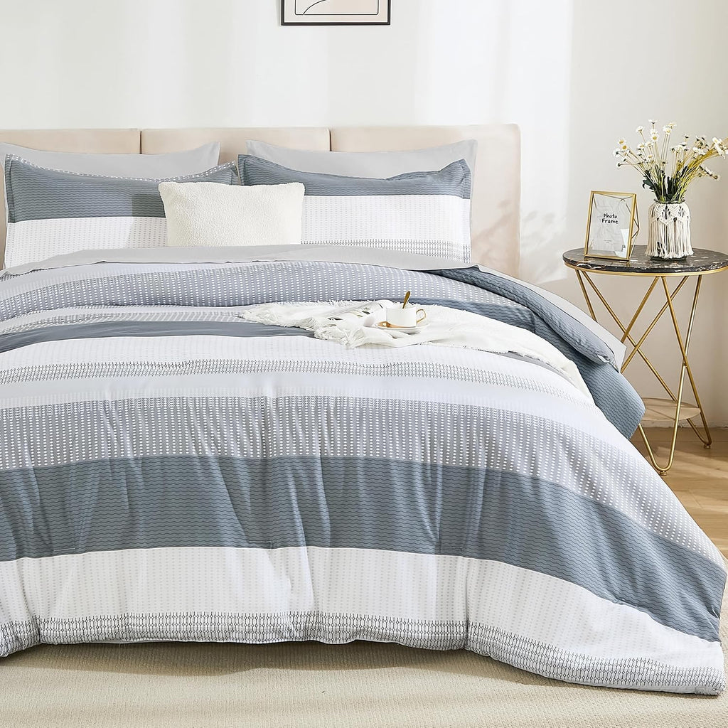 Full Comforter Set, Light Grey - Set of 7