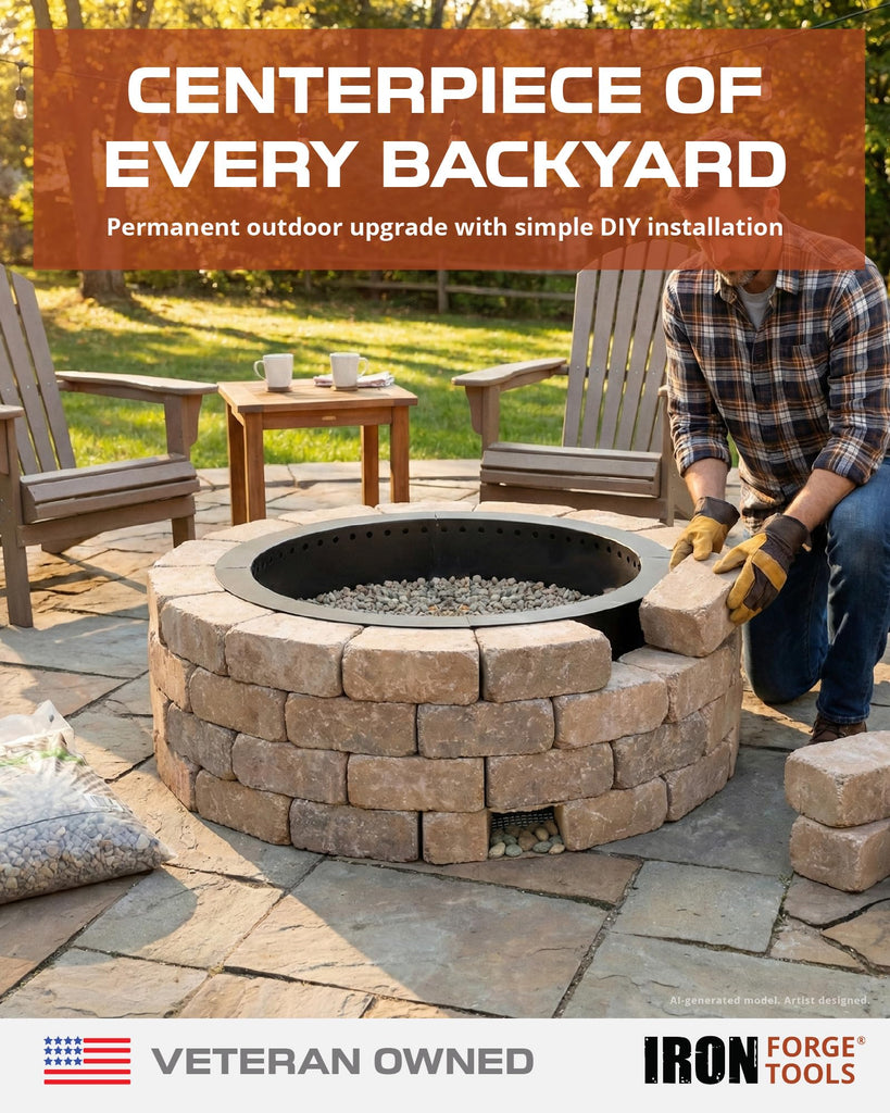 Smokeless Fire Pit Ring Outdoor Insert 36 Inch Round Steel