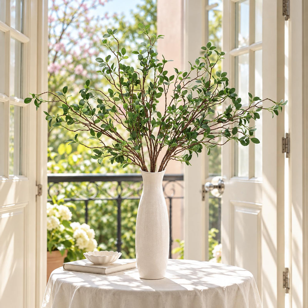 6pcs 37.4inch Greenery Stems Artificial Branches for Vases Olive, Spring Green Long Stem Fake Plants Indoor Branches