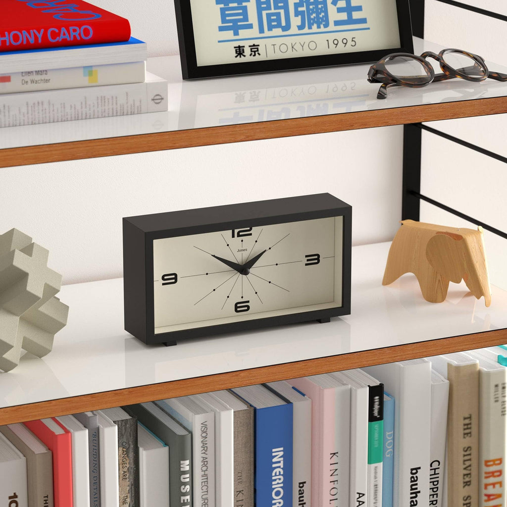 Odeon Desk Clock | Modern Rectangular Design | Black