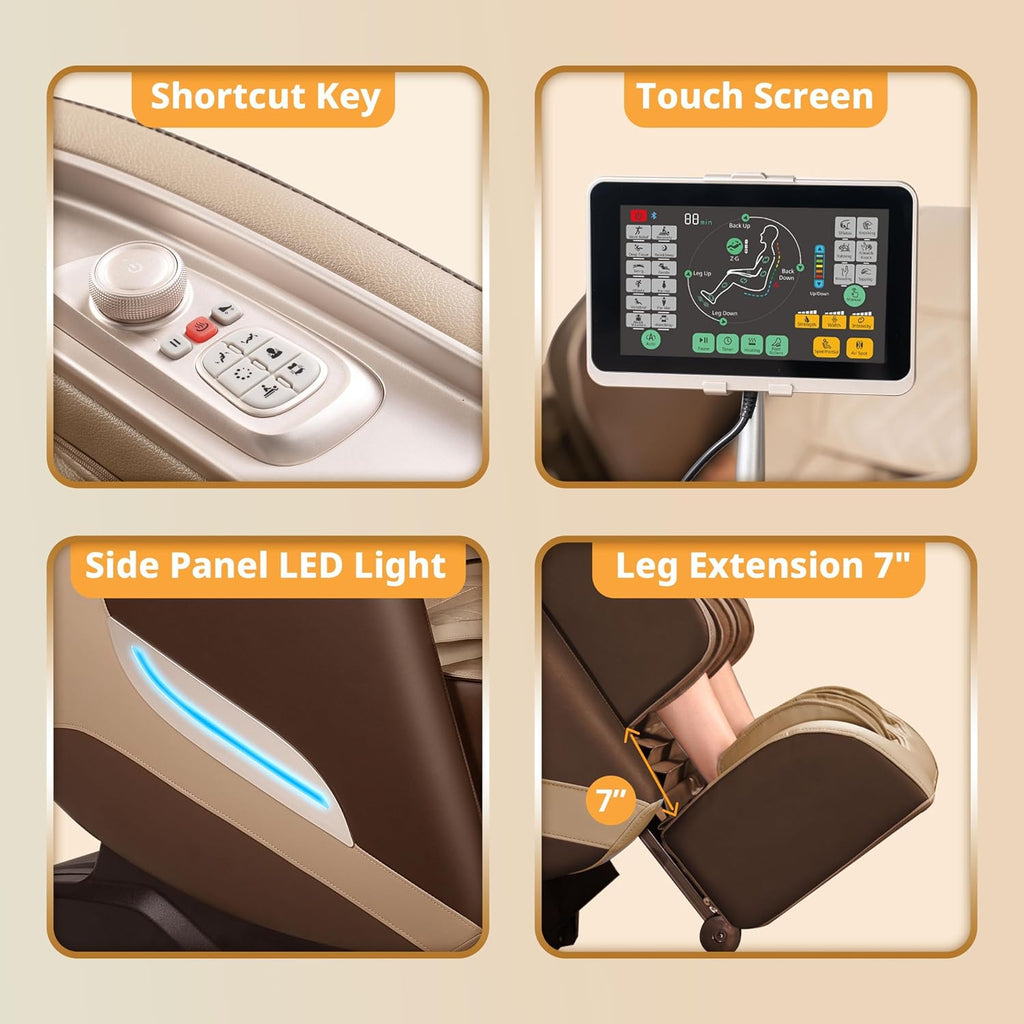 Massage Chair, 3D Massage Chair Full Body, Zero Gravity Shiatsu Recliner W/Heating, SL Track, Wireless Charger