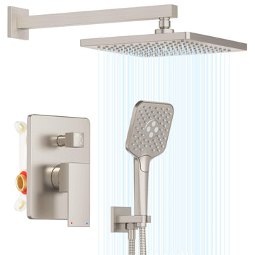 Shower System, 10" Shower Faucet Set with Handheld,Brushed Nickel