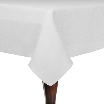 60x120-Inch Faux Burlap Tablecloth, White, 2 Pack