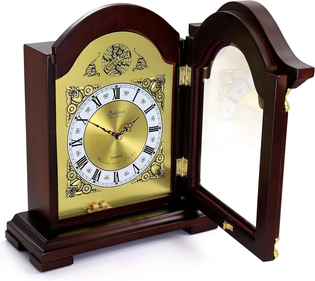 Redwood Mantel Clock with Chimes