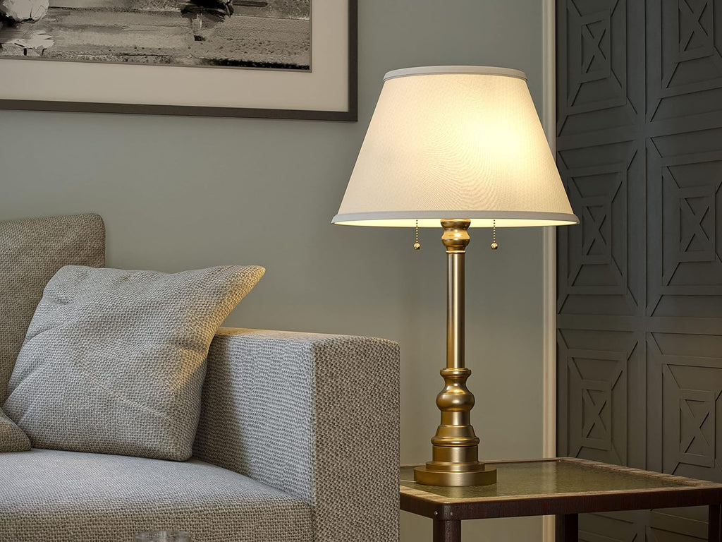 Spyglass Table Lamp with Antique Brass Finish, Classic Style, 30.5" Height, 17" Width, 17" Depth