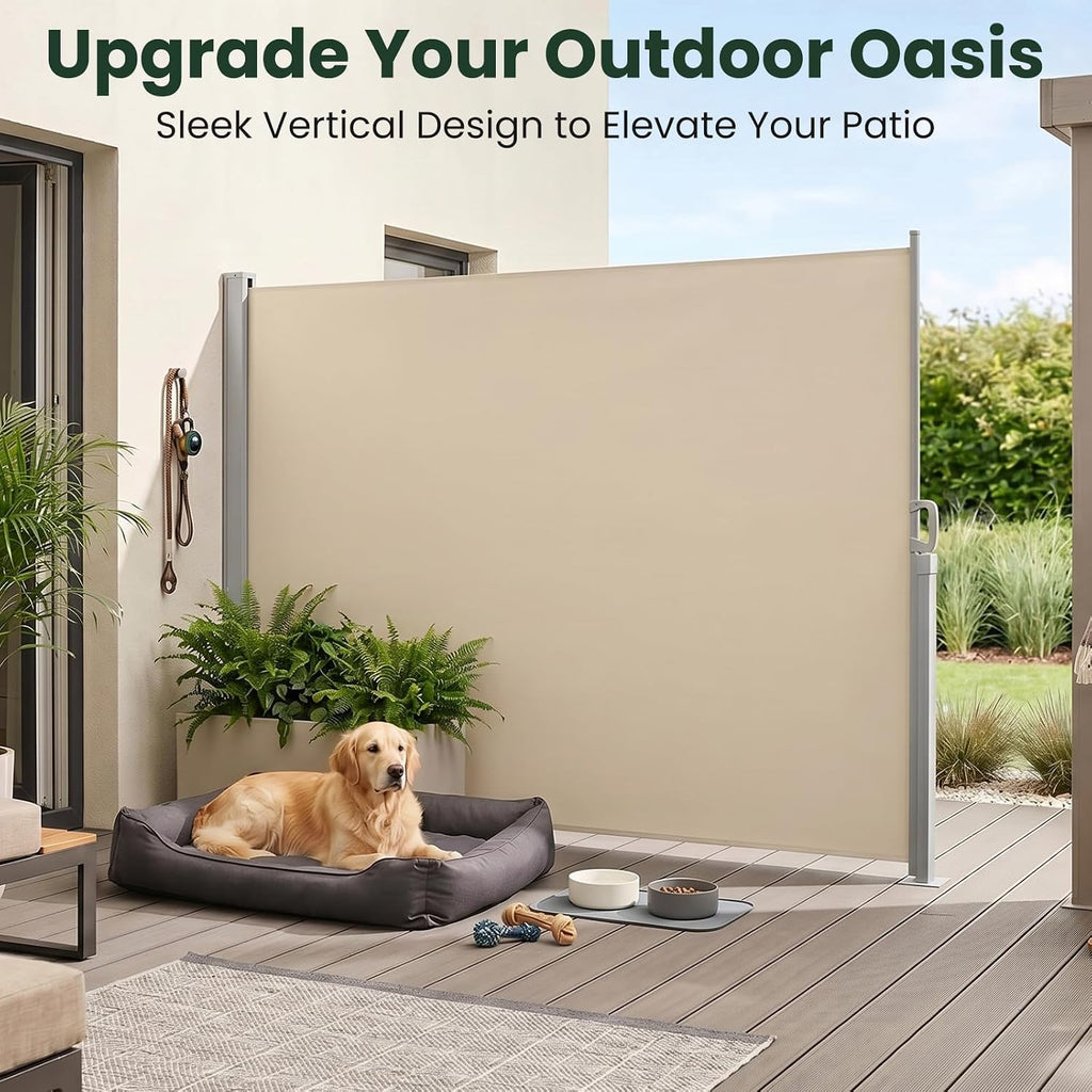Retractable Side Awning 71" x 236" - Retractable Privacy Screen Outdoor , Waterproof UV Resistant, Outdoor Privacy