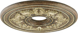 Ceiling Medallion, Hand Applied Venetian Patina with Giled Accents, 22.5"Dx1.5"H