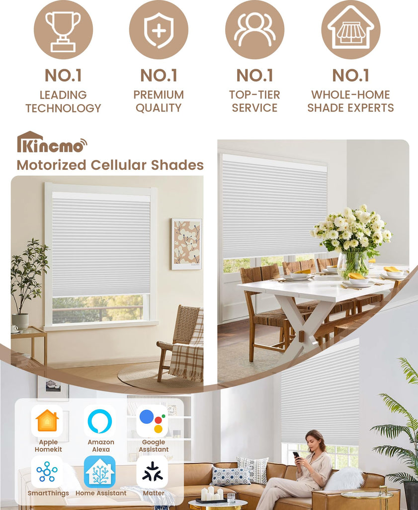 Motorized Cellular Shades, Custom Smart Motorized Blinds with Remote