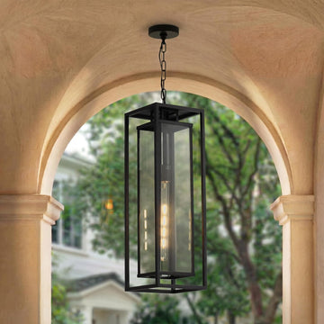 24" Outdoor Pendant Lights for Front Porch Hanging Lamps for House Outside Lighting Fixture for Patio Exterior