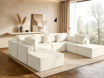 138" Oversized Boneless Couches, 8-Seat Modular U-Shaped Sectional Sofa with Deep Seat, Memory Foam, No Assembly