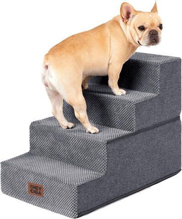 Dog Stairs for Bed 18" H, 4-Step Dog Steps for High Bed, Pet Steps for Small Dogs and Cats