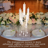 4 Pcs Acrylic Candelabra Centerpieces Candle Holder Crystal 5 Arm Candlesticks Holder with Acrylic Shade Pillar Taper