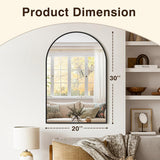 Vanity Bathroom Mirror for Wall, 2 Pack 30"x20" Arched Bathroom Mirror for Over Sink, Arched Metal Frame , Hanging or