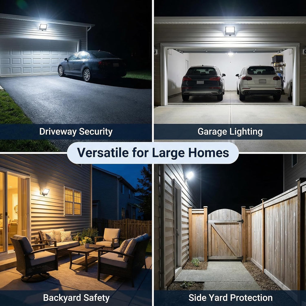 LED Flood Light Outdoor, High Power Commercial Work Light, IP66 Waterproof Daylight 6500K Super Bright Security