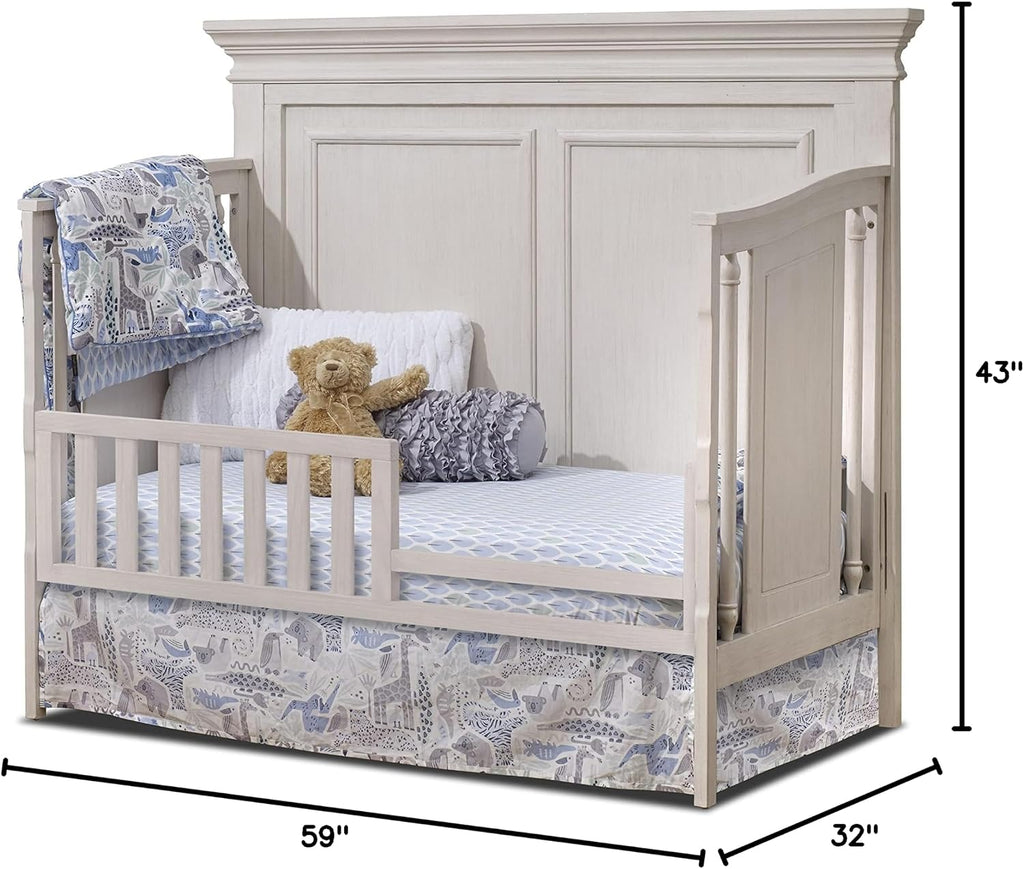 Crib,Classic 4-In-1 Convertible Crib,Brushed Ivory Crib Made of Wood,Non-Toxic Finish, Wooden Baby