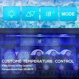 Beverage Refrigerator Cooler-130 Cans Freestanding Mini Fridge Cooler with Glass