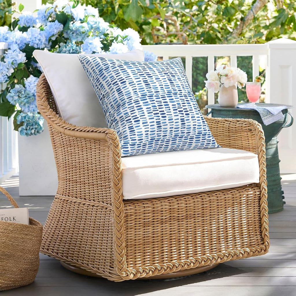 Pack of 2 Waterproof Outdoor Pillow with Inserts, 18x18 Square Patio Decorative Throw Pillow,Bench and Patio