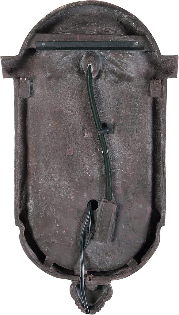 San Pablo Wall Fountain with Bronze Finish, Classic Style, 35" Height, 9" Width, 19.5" Depth