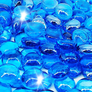 10 lbs Fire Pit Glass Beads, 1/2 Inch Pacific Blue Fire Glass Rocks