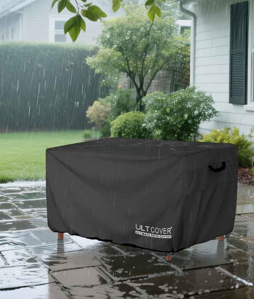 Waterproof Rectangular Gas Fire Pit Table Cover 42x24 inch, Black
