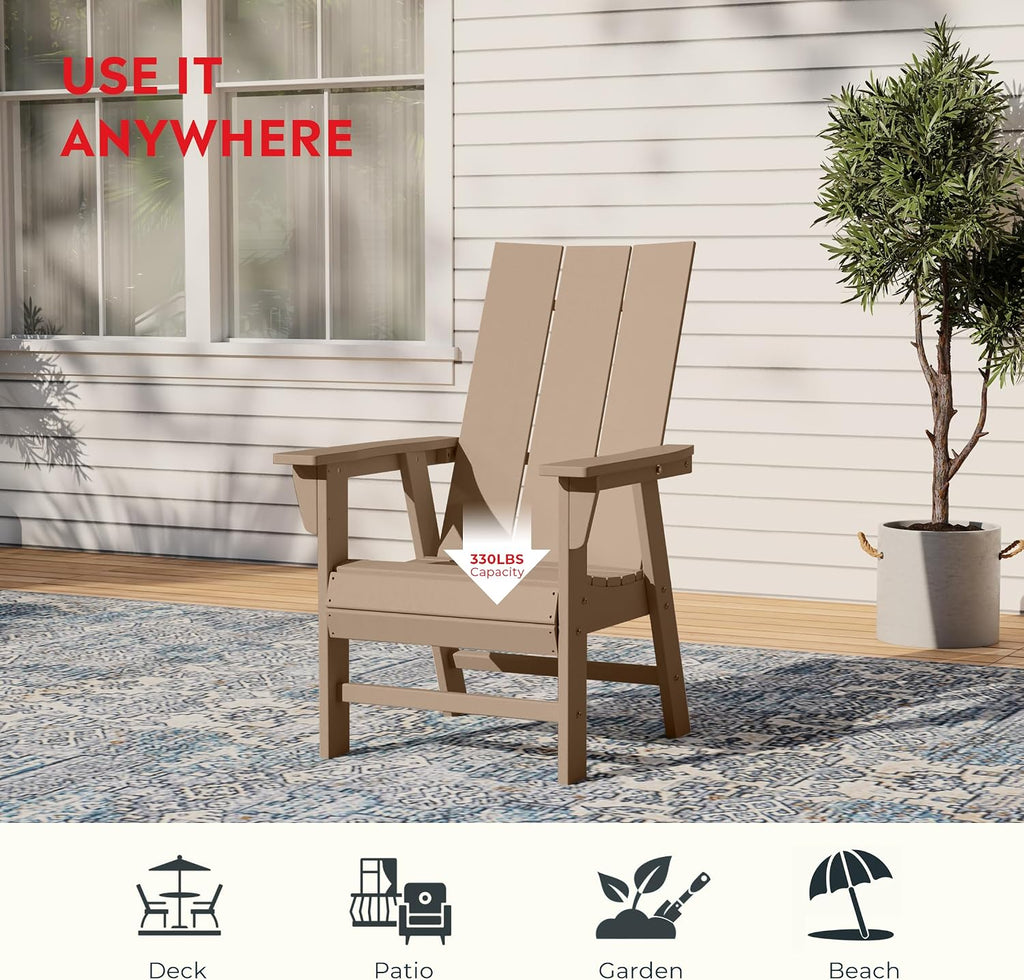 Fire Pit Chairs, Outdoor Chair HDPE Adirondack Chair, Modern Patio Porch Chair, Front Porch Backyard Deck Outside