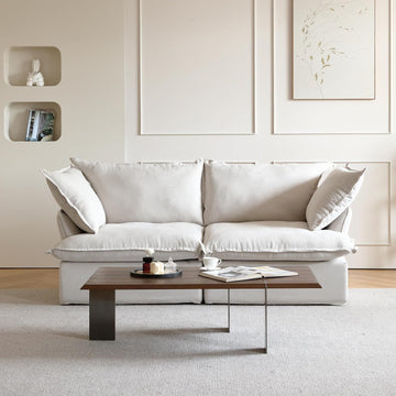 82.66" Sectional Couch for Living Room, Modular Sectional Sofa, Modern Convertible Couches, Cushion Covers Removable, Down Filled Sofas for Living Room, Home, Apartment (Beige)