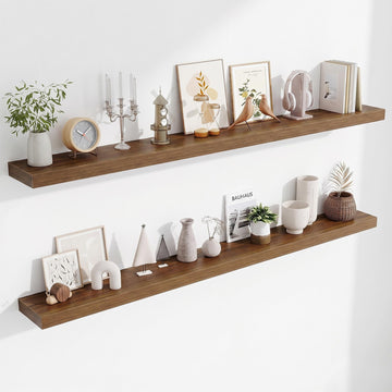 67 Inch Fireplace Mantel Set of 2, Long Floating Shelf |Living Room, Wall Mounted Farmhouse Display with Invisible