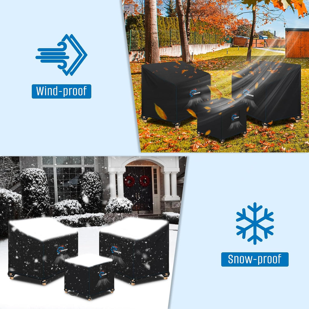 3 Piece Outdoor Veranda Patio Garden Furniture Cover Set | 210D Durable and Water Resistant Fabric,Fit for Outdoor