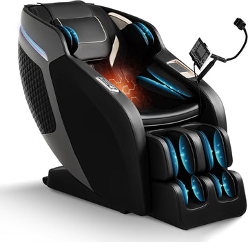 Luxury 4D Full Body Massage Chair with Calf Kneading, Zero Gravity SL-Track Shiatsu Recliner ,18 Auto Modes & 6