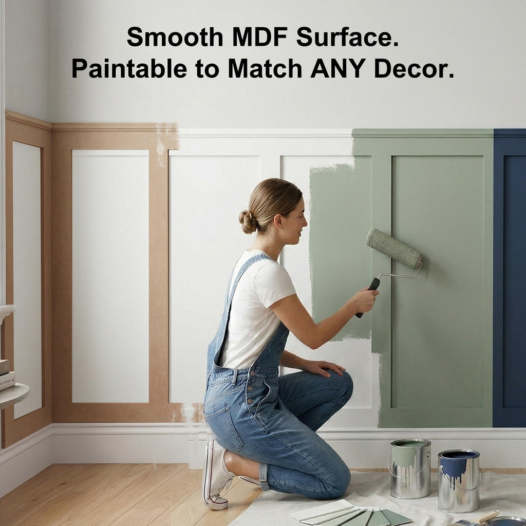 220"x51" Premade Board and Batten Wainscoting Kit MDF