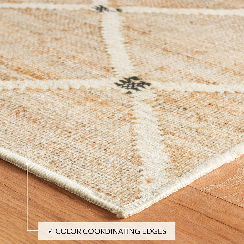 Dash and Albert Kali, Natural, 2' x 3', Diamond, Soft and Cozy, High Traffic, Lightweight, Anti-Slip
