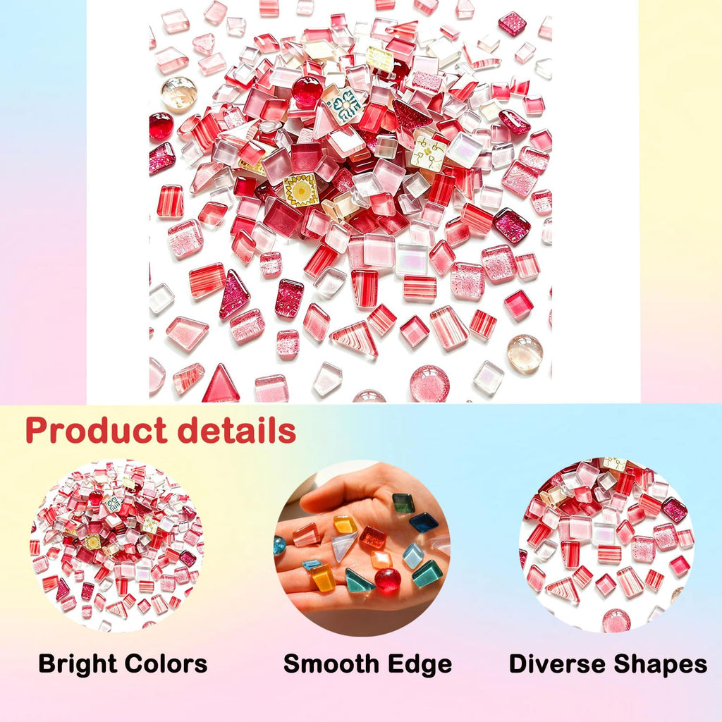 2.2LB Mixed Colors Irregular Crystal Glass Mosaic Tiles, DIY Mosaic Tiles