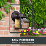 1161-RP Porch Outdoor Wall Lantern Sconce, 8in H, Rust Patina